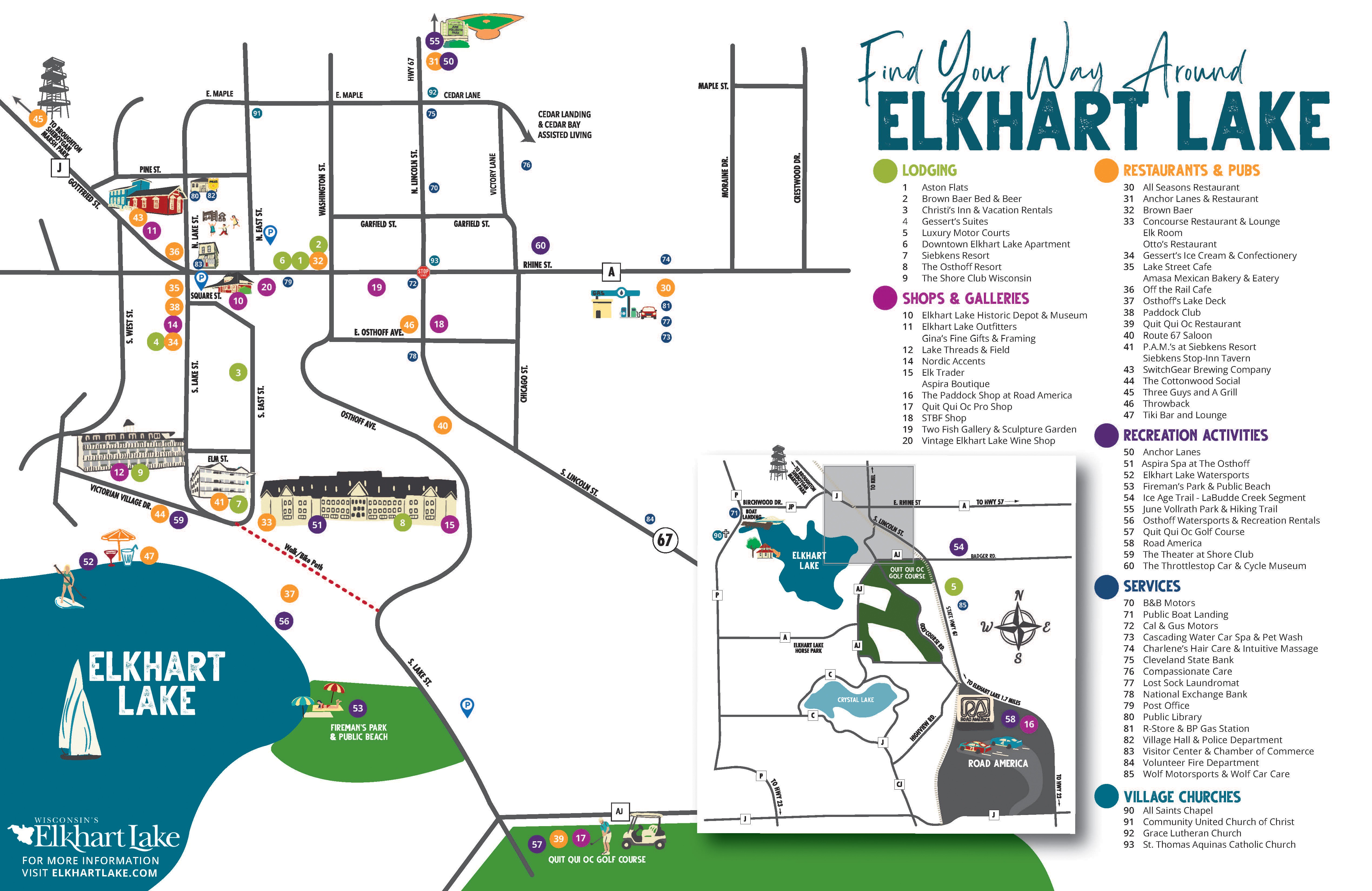 Maps Elkhart Lake WI   ELK LAKE   VISITORS GUIDE   2023 Map 1 